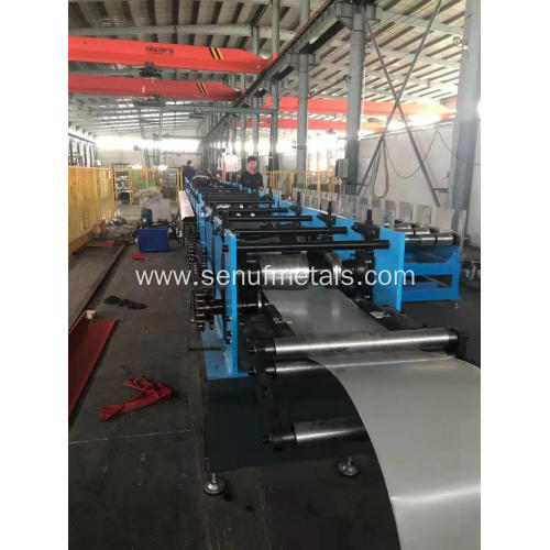Downspout pipe roll forming machines with reduce end